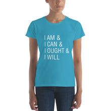I am & I can & I ought & I will Charlotte Mason Women's short sleeve t-shirt