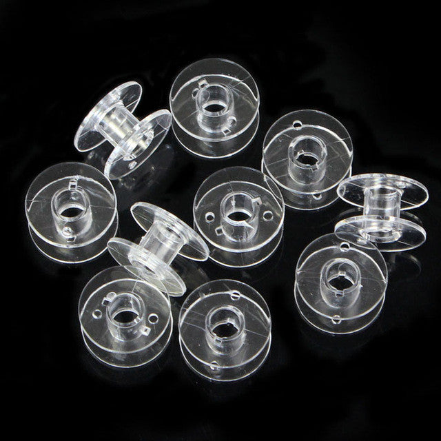 Lots 20pcs Clear Plastic Empty Bobbins For Brother Janome Singer Sewing Machines